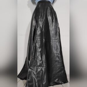 Ashley Stewart 4X Black Faux Leather Maxi Skirt